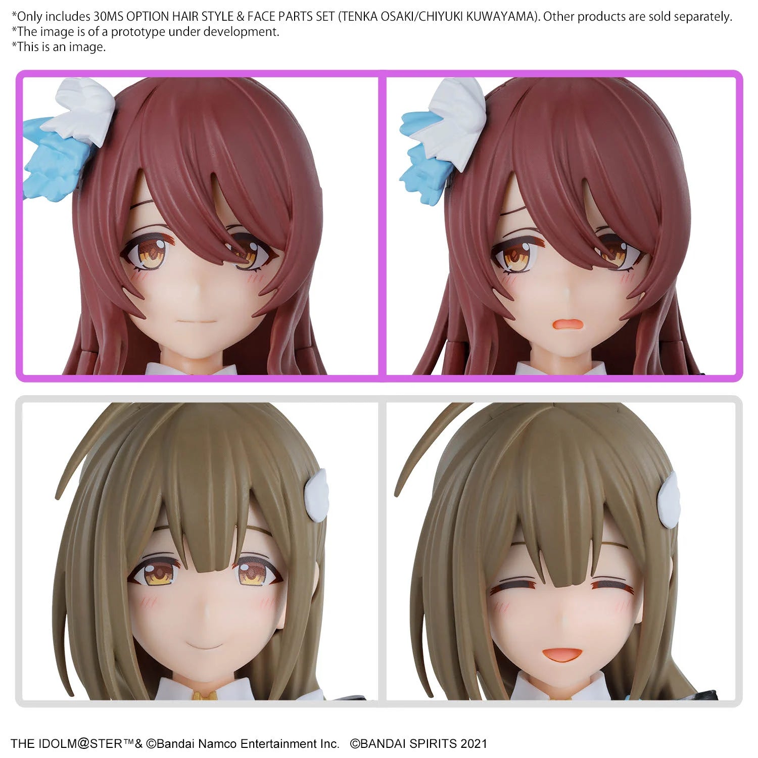 30MS - The Idolmaster Option hair style & Face Parts Set Tenka/Chiyuki - Model Kit