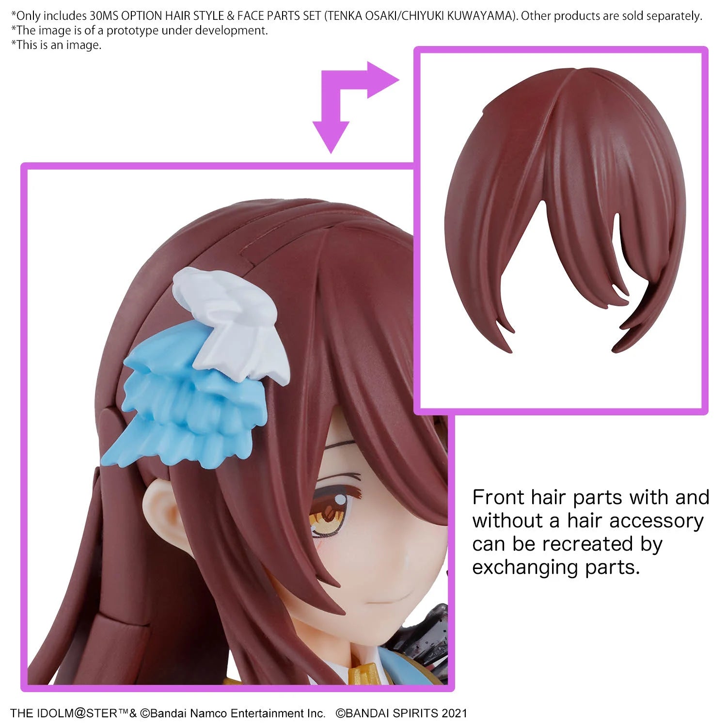 30MS - The Idolmaster Option hair style & Face Parts Set Tenka/Chiyuki - Model Kit