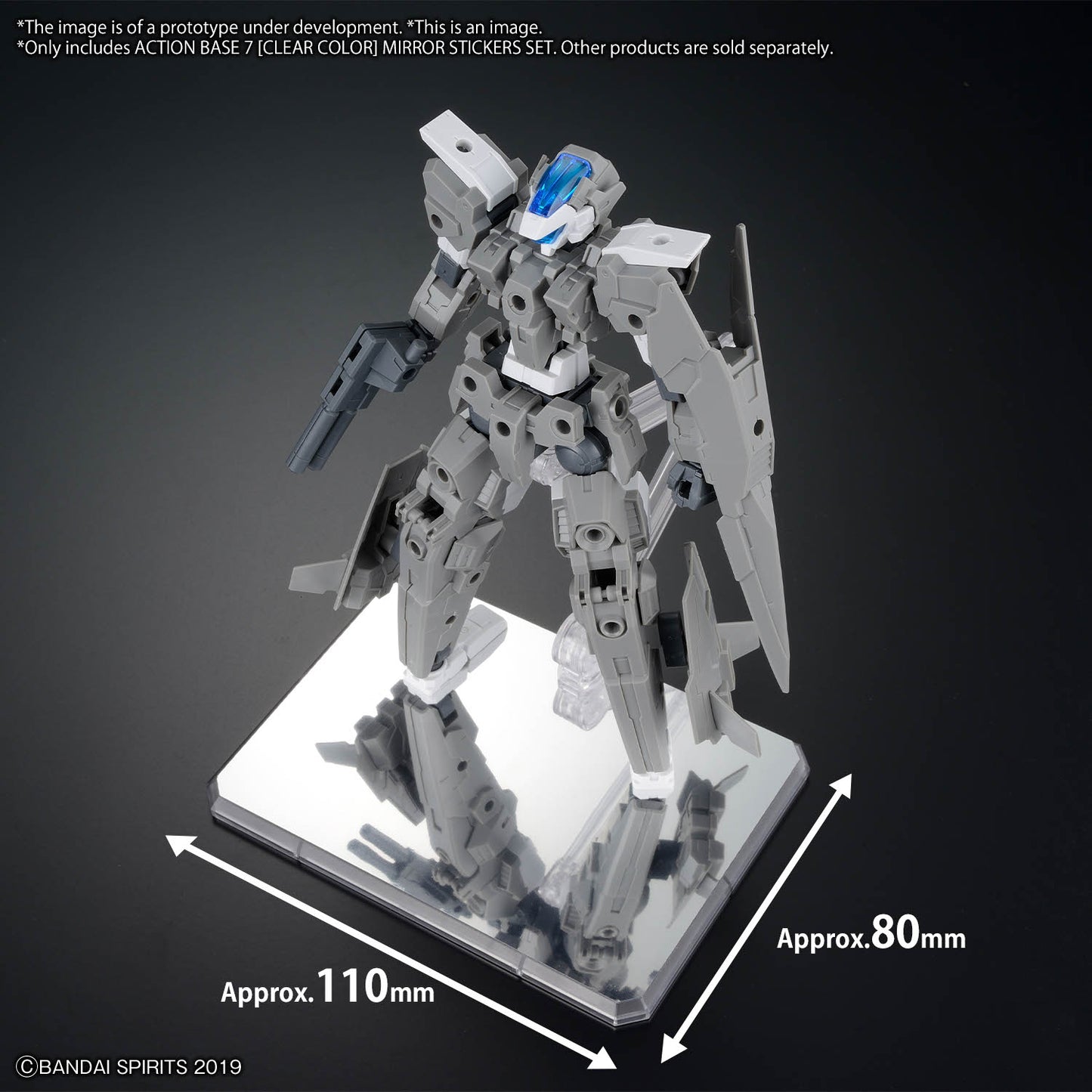 GUNDAM - Action Base 7 (Clear Color) Mirror Stickers Set