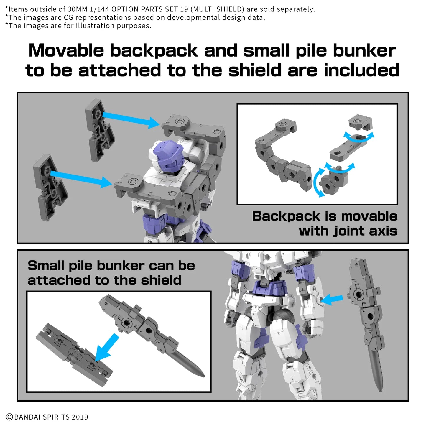 30MM - 1/144 Option parts set 19 (Multi Shield)