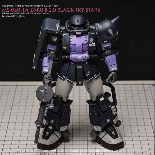 G-Rework - MG MS-06R-1A Zaku II (Black TriStars) - WaterDecal