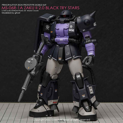 G-Rework - MG MS-06R-1A Zaku II (Black TriStars) - WaterDecal