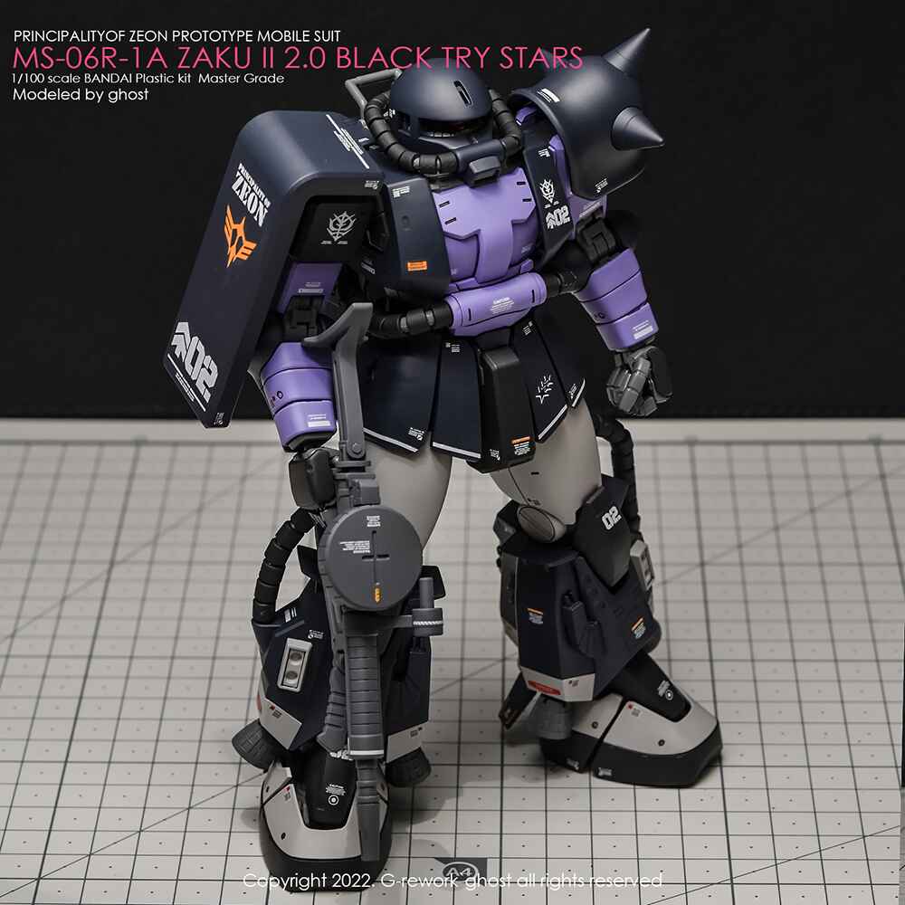 G-Rework - MG MS-06R-1A Zaku II (Black TriStars) - WaterDecal