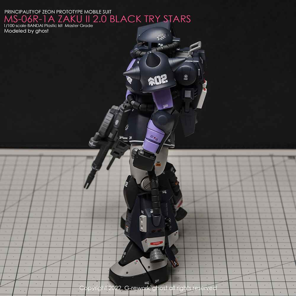 G-Rework - MG MS-06R-1A Zaku II (Black TriStars) - WaterDecal