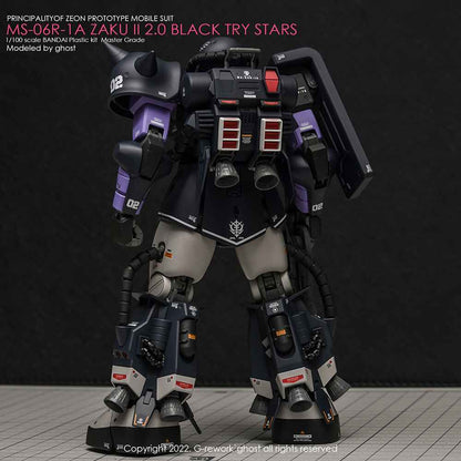 G-Rework - MG MS-06R-1A Zaku II (Black TriStars) - WaterDecal