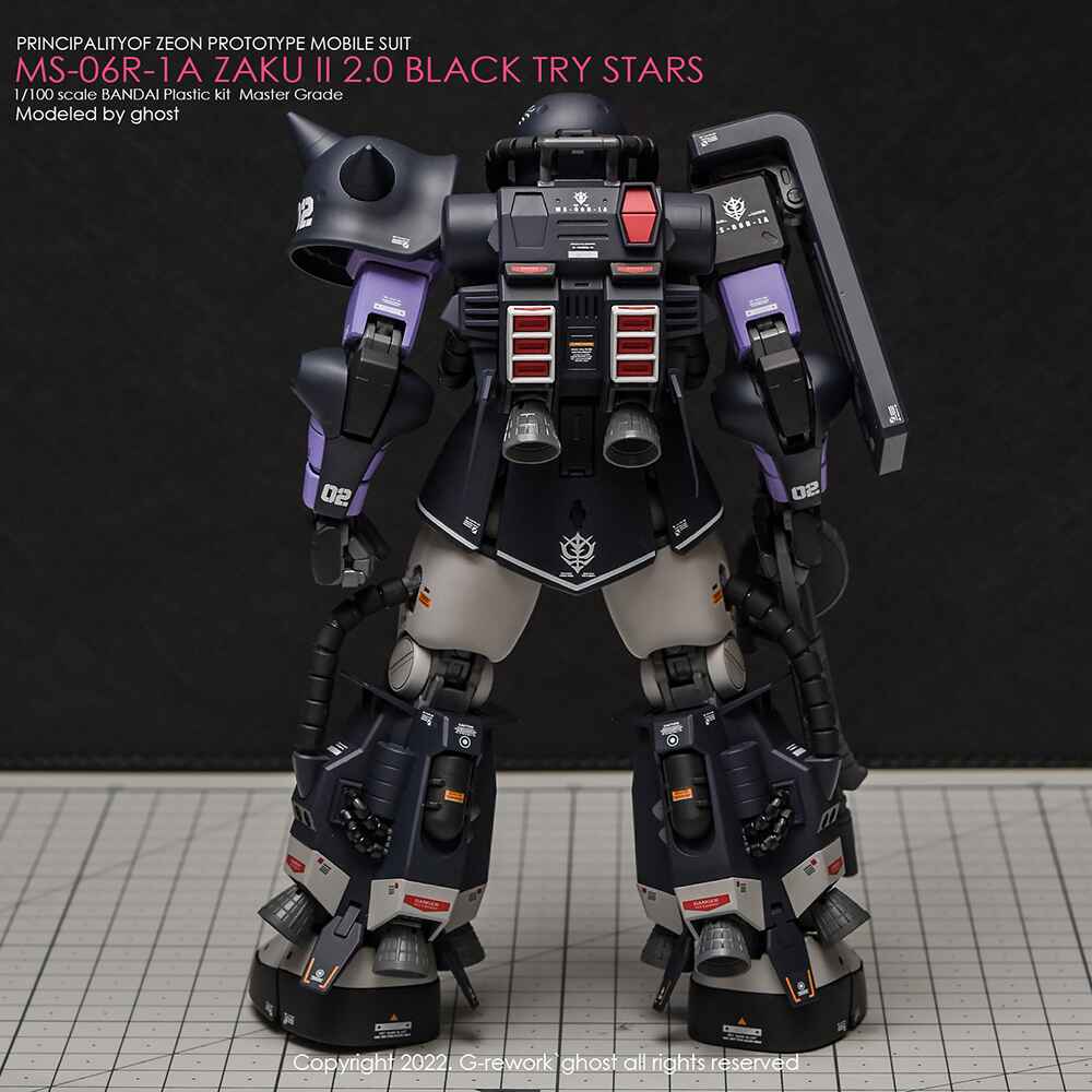 G-Rework - MG MS-06R-1A Zaku II (Black TriStars) - WaterDecal