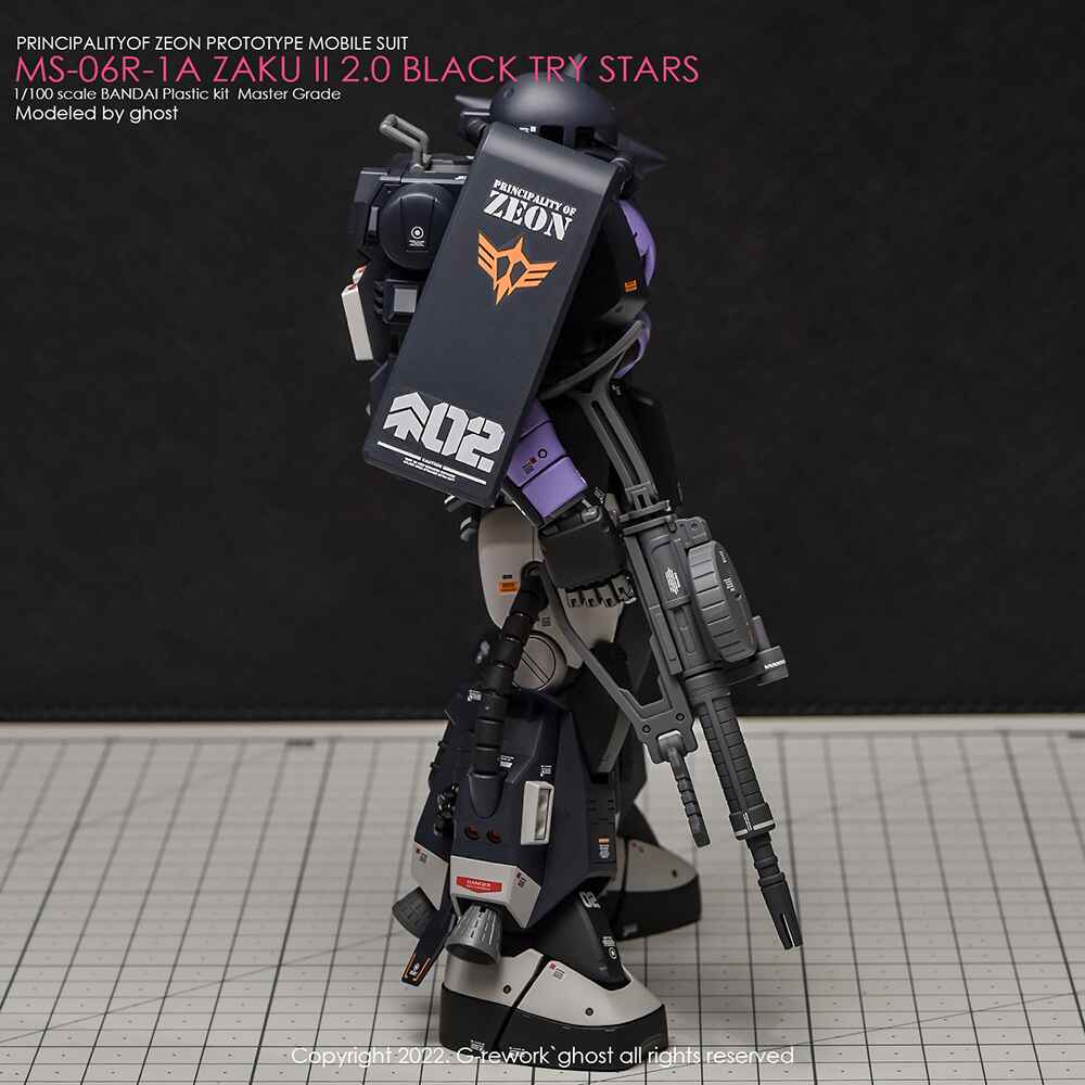 G-Rework - MG MS-06R-1A Zaku II (Black TriStars) - WaterDecal