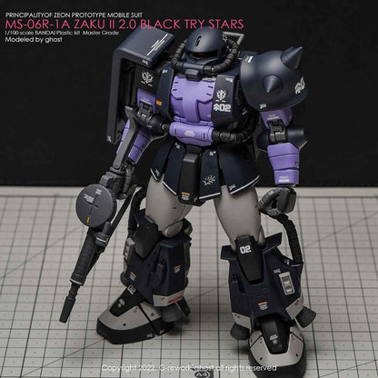 G-Rework - MG MS-06R-1A Zaku II (Black TriStars) - WaterDecal