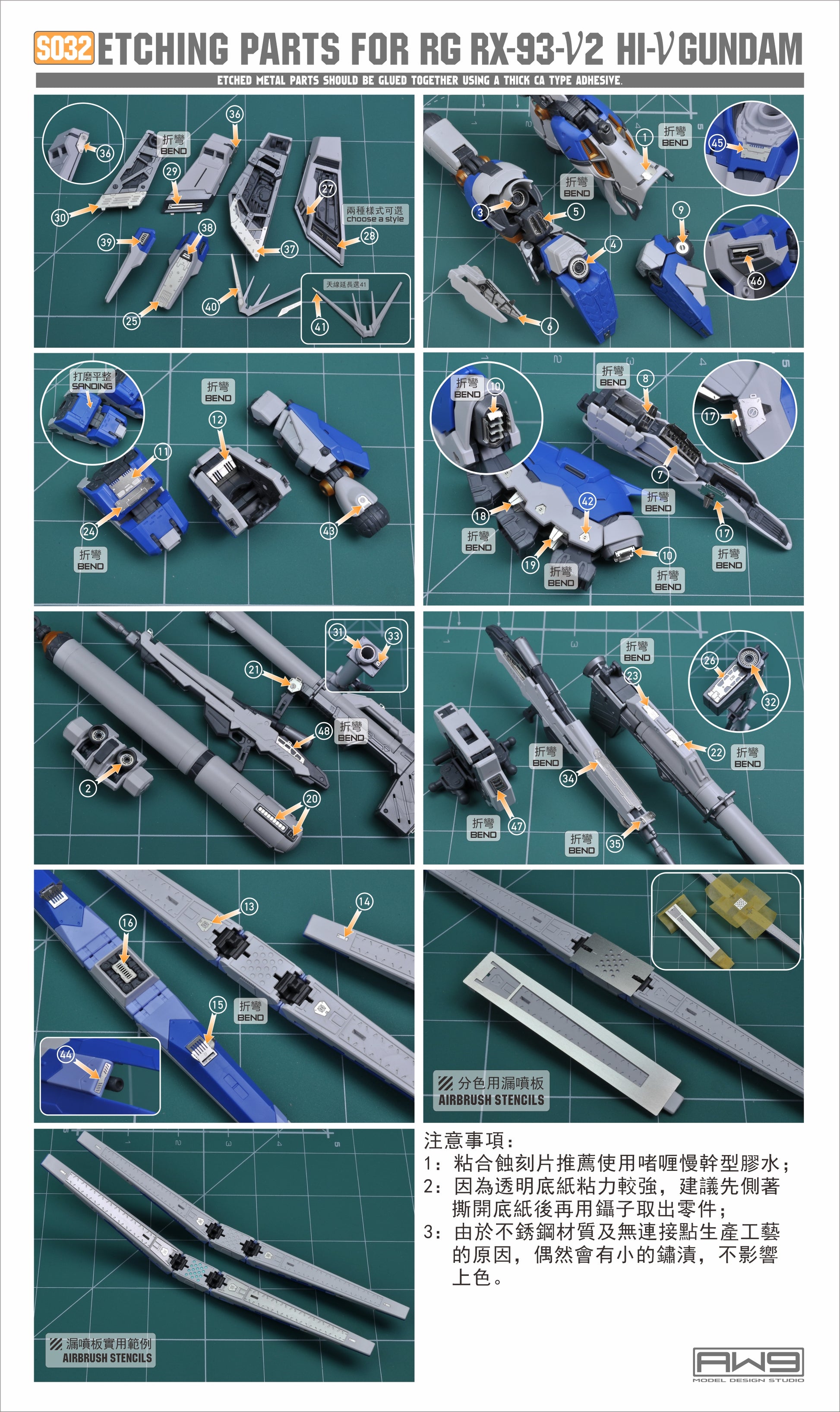 Madworks - Etching Parts with Decals for 1/144 RG RX-93-ν2 Hi-νGUNDAM