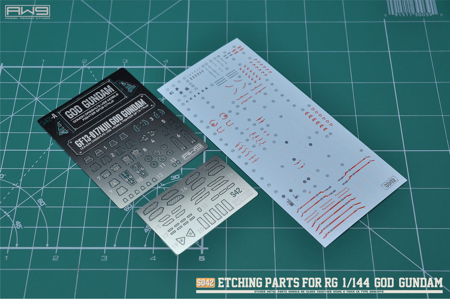 Madworks - Etching Parts with Decals for 1/144 RG God Gundam