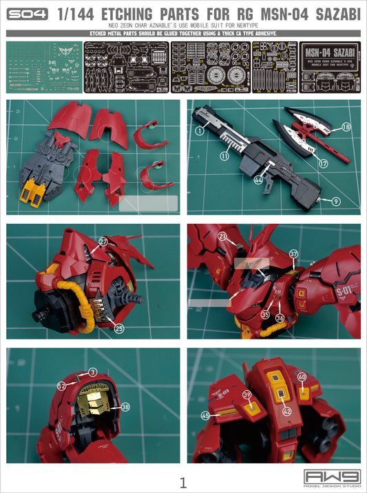 Madworks - 1/144 Etching Parts for RG MSN-04 SAZABI