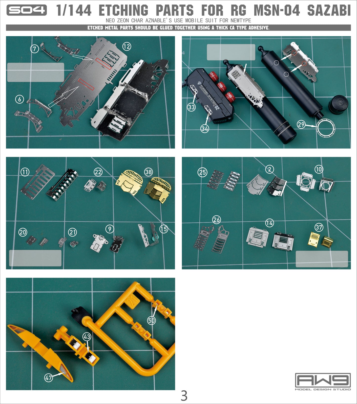 Madworks - 1/144 Etching Parts for RG MSN-04 SAZABI