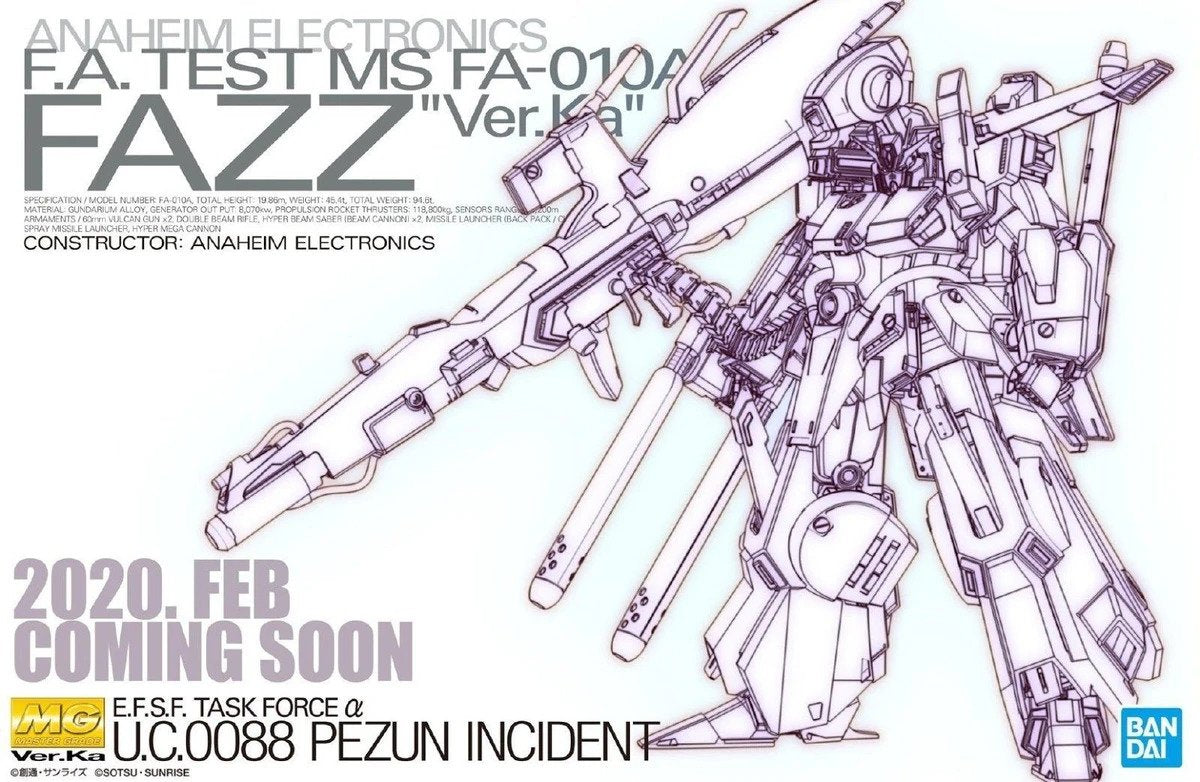 GUNDAM - MG 1/100 - Fazz Ver.Ka FA-010