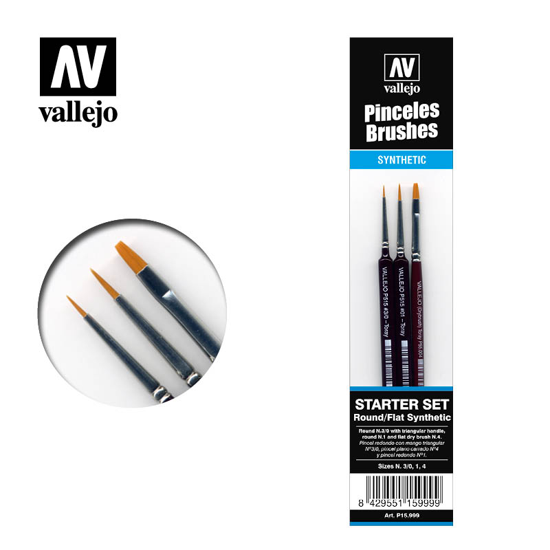 Set of 3 synthetic brushes 